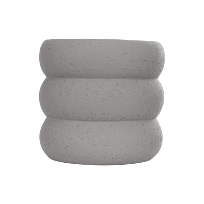 GloboStar® Artificial Garden ALBERT 21248 Διακοσμητική Κεραμική Γλάστρα ΓΚΡΙ Π18 x Μ18 x Υ16 cm