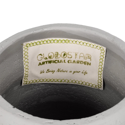 GloboStar® Artificial Garden ALBERT 21248 Διακοσμητική Κεραμική Γλάστρα ΓΚΡΙ Π18 x Μ18 x Υ16 cm