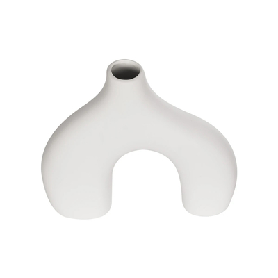 GloboStar® Artificial Garden TOLEDO 21251 Διακοσμητικό Κεραμικό Βάζo Λευκό Π27 x Μ6 x Υ24 cm