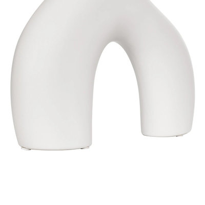 GloboStar® Artificial Garden TOLEDO 21251 Διακοσμητικό Κεραμικό Βάζo Λευκό Π27 x Μ6 x Υ24 cm