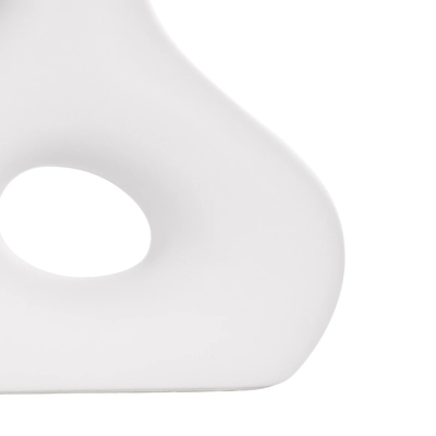 GloboStar® Artificial Garden HORIZON 21253 Διακοσμητικό Κεραμικό Βάζo Λευκό Π18 x Μ6 x Υ15 cm