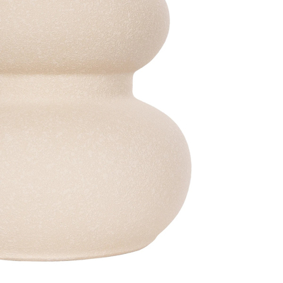 GloboStar® Artificial Garden QUARTZ 21254 Διακοσμητικό Κεραμικό Βάζo Μπεζ Π15 x Μ15 x Υ20 cm