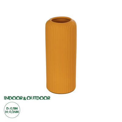 GloboStar® Artificial Garden CANGUU 21255 Διακοσμητικό Κεραμικό Βάζo Πορτοκαλί Π11 x Μ11 x Υ26 cm
