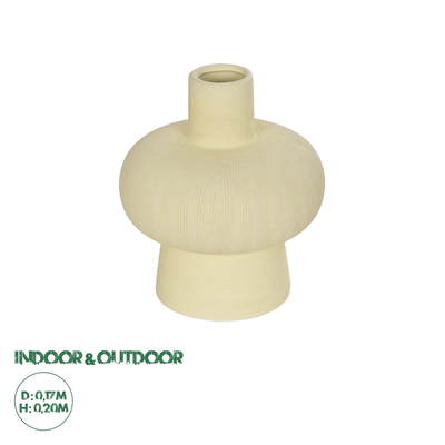 GloboStar® Artificial Garden ICEBERG 21263 Διακοσμητικό Κεραμικό Βάζo Μπεζ Π17 x Μ17 x Υ20cm