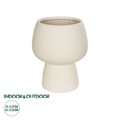 GloboStar® Artificial Garden MOREA 21270 Διακοσμητικό Κεραμικό Βάζo Μπεζ Π17 x Μ17 x Υ20cm