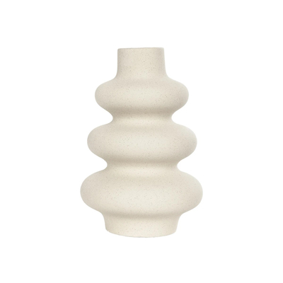 GloboStar® Artificial Garden THAILAND 21278 Διακοσμητικό Κεραμικό Βάζo Μπεζ Π14 x Μ14 x Υ21cm