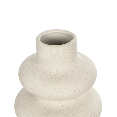 GloboStar® Artificial Garden THAILAND 21278 Διακοσμητικό Κεραμικό Βάζo Μπεζ Π14 x Μ14 x Υ21cm