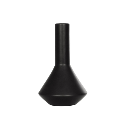 GloboStar® Artificial Garden CANNOLI 21280 Διακοσμητικό Κεραμικό Βάζo Μαύρο Π13 x Μ13 x Υ20cm