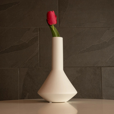 GloboStar® Artificial Garden ARMENINVILLE 21283 Διακοσμητικό Κεραμικό Βάζo Λευκό Π16 x Μ16 x Υ25cm