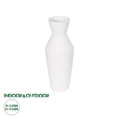 GloboStar® Artificial Garden MALVINA 21285 Διακοσμητικό Κεραμικό Βάζo Λευκό Π10 x Μ10 x Υ24cm