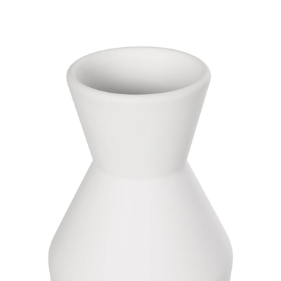 GloboStar® Artificial Garden MALVINA 21285 Διακοσμητικό Κεραμικό Βάζo Λευκό Π10 x Μ10 x Υ24cm