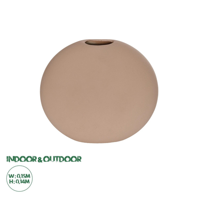 GloboStar® Artificial Garden LANZAROTE 21290 Διακοσμητικό Κεραμικό Βάζo Καφέ Π15 x Μ15 x Υ14cm