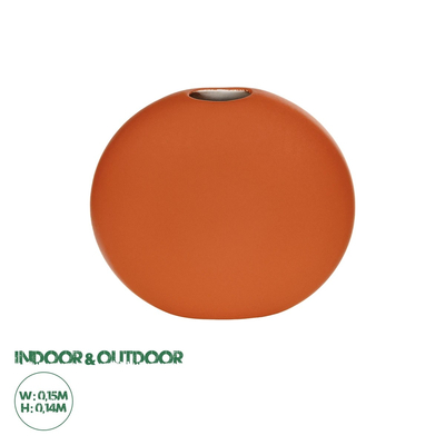 GloboStar® Artificial Garden CINNAMON 21291 Διακοσμητικό Κεραμικό Βάζo Πορτοκαλί Π15 x Μ15 x Υ14cm