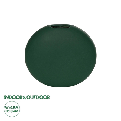 GloboStar® Artificial Garden MENORCA 21292 Διακοσμητικό Κεραμικό Βάζo Πράσινο Π15 x Μ15 x Υ14cm