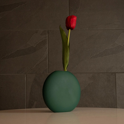 GloboStar® Artificial Garden MENORCA 21292 Διακοσμητικό Κεραμικό Βάζo Πράσινο Π15 x Μ15 x Υ14cm