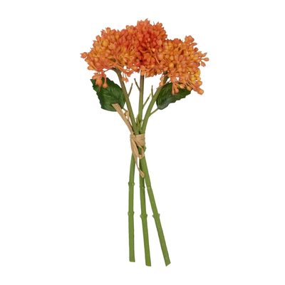 GloboStar® Artificial Garden ORANGE HYACINTH BOUQUET 21357 Τεχνητό Διακοσμητικό Μπουκέτο Πορτοκαλί Υάκυνθος Y30cm