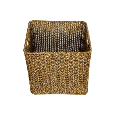 GloboStar® Artificial Garden SIENA 21497 Διακοσμητικό Πλεκτό Καλάθι - Κασπώ Γλάστρα - Flower Pot Μπεζ Μ32 x Π28 x Υ30cm