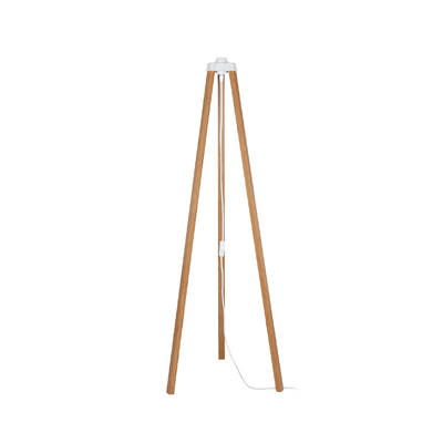 GloboStar® TRIPOD 203-0260 Μοντέρνο Επιδαπέδιο Φωτιστικό Μονόφωτο 1 x E27 IP20 Μπέζ Ξύλο - Μ38 x Π38 x Υ120cm