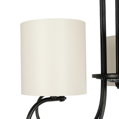 GLOBOSTAR® TRITON 203-0253 Vintage Κρεμαστό Φωτιστικό Οροφής με Ντουί 5 x E27 AC 220-240V IP20 - Μαύρο & Μπεζ - Μ50 x Π50 x Υ48cm