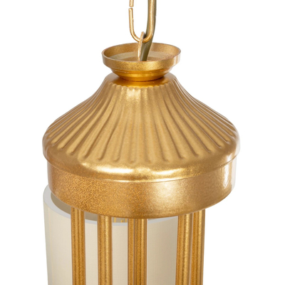 GLOBOSTAR® TRITON 203-0254 Vintage Κρεμαστό Φωτιστικό Οροφής με Ντουί 5 x E27 AC 220-240V IP20 - Χρυσό & Μπεζ - Μ50 x Π50 x Υ48cm
