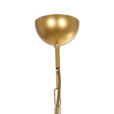 GLOBOSTAR® TRITON 203-0254 Vintage Κρεμαστό Φωτιστικό Οροφής με Ντουί 5 x E27 AC 220-240V IP20 - Χρυσό & Μπεζ - Μ50 x Π50 x Υ48cm