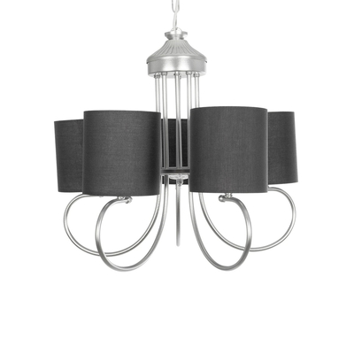 GLOBOSTAR® TRITON 203-0255 Vintage Κρεμαστό Φωτιστικό Οροφής με Ντουί 5 x E27 AC 220-240V IP20 - Ασημί & Γκρι - Μ50 x Π50 x Υ48cm