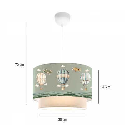 GLOBOSTAR® BALLON 204-0120 Παιδικό Κρεμαστό Φωτιστικό Οροφής με Ντουί 1 x E27 AC 220-240V IP20 - Πολύχρωμο - Μ30 x Π30 x Υ20cm