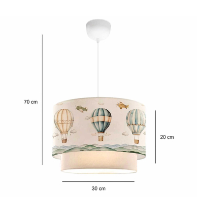 GLOBOSTAR® BALLON 204-0121 Παιδικό Κρεμαστό Φωτιστικό Οροφής με Ντουί 1 x E27 AC 220-240V IP20 - Πολύχρωμο - Μ30 x Π30 x Υ20cm