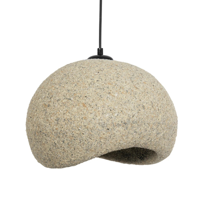 GLOBOSTAR® STONE 204-0123 Μοντέρνο Κρεμαστό Φωτιστικό Οροφής με Ντουί 1 x E27 AC 220-240V IP20 - Μπεζ - Μ35 x Π31 x Υ26cm