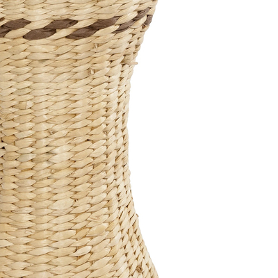 GloboStar® Artificial Garden MONACO 21235 Διακοσμητικό Πλεκτό Καλάθι - Κασπώ Γλάστρα - Flower Pot Μπεζ Φ29cm x Υ60cm