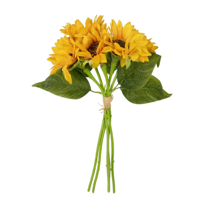 GloboStar® Artificial Garden YELLOW SUNFLOWER BRANCH 21385 Τεχνητό Διακοσμητικό Μπουκέτο Ηλιοτρόπιο Κίτρινο Y36cm