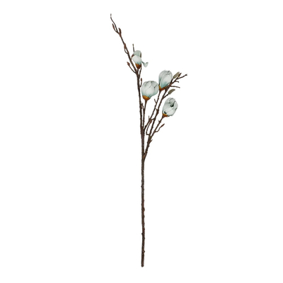 GloboStar® Artificial Garden LIGHT BLUE MAGNOLIA BRANCH 21420 Τεχνητό Διακοσμητικό Κλαδί Μπλε Μανόλια Y105cm