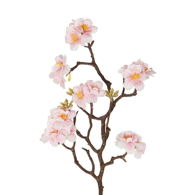 GloboStar® Artificial Garden PINK CHERRY BLOSSOM BRANCH 21454 Τεχνητό Διακοσμητικό Κλαδί Ροζ Κερασίας Y67cm