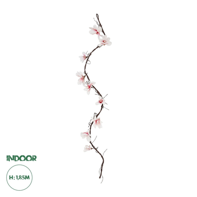 GloboStar® Artificial Garden MAGNOLIA FLOWER VINE 21470 Τεχνητό Διακοσμητικό Κλαδί Μανόλιας Y185cm