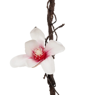 GloboStar® Artificial Garden MAGNOLIA FLOWER VINE 21470 Τεχνητό Διακοσμητικό Κλαδί Μανόλιας Y185cm