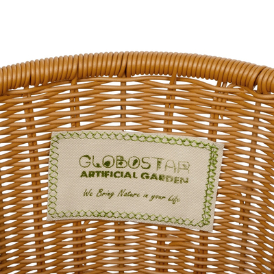 GloboStar® Artificial Garden TORINO 21493 Διακοσμητικό Πλεκτό Καλάθι - Κασπώ Γλάστρα - Flower Pot Μπεζ Φ31cm x Υ47cm