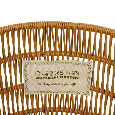 GloboStar® Artificial Garden OSAKA 21494 Διακοσμητικό Πλεκτό Καλάθι - Κασπώ Γλάστρα - Flower Pot Μπεζ Φ30cm x Υ41cm