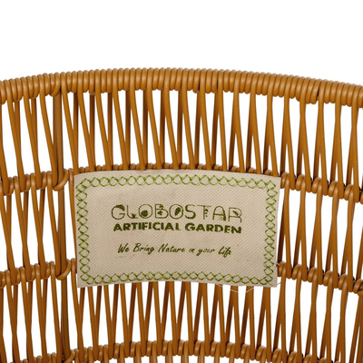 GloboStar® Artificial Garden COCOA 21495 Διακοσμητικό Πλεκτό Καλάθι - Κασπώ Γλάστρα - Flower Pot Μπεζ Φ30cm x Υ40cm