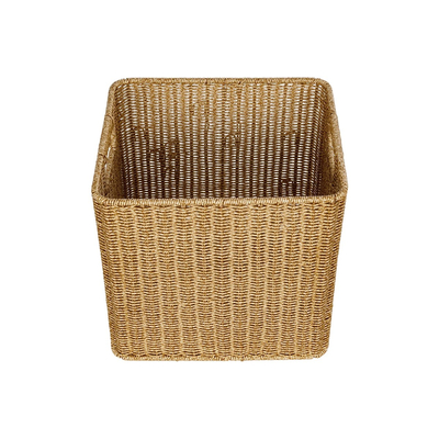 GloboStar® Artificial Garden CAVES 21496 Διακοσμητικό Πλεκτό Καλάθι - Κασπώ Γλάστρα - Flower Pot Μπεζ Μ32 x Π28 x Υ30cm