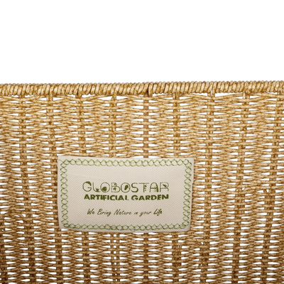 GloboStar® Artificial Garden CAVES 21496 Διακοσμητικό Πλεκτό Καλάθι - Κασπώ Γλάστρα - Flower Pot Μπεζ Μ32 x Π28 x Υ30cm