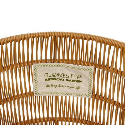 GloboStar® Artificial Garden DAKOTA 21498 Διακοσμητικό Πλεκτό Καλάθι - Κασπώ Γλάστρα - Flower Pot Μπεζ Φ33cm x Υ33cm