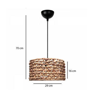 GLOBOSTAR® POMEGRANDE 204-0160 Boho Κρεμαστό Φωτιστικό Οροφής με Ντουί 1 x E27 AC 220-240V IP20 - Καφέ - Μ29 x Π29 x Υ16cm