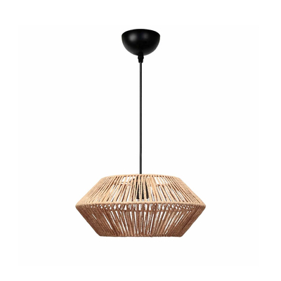 GLOBOSTAR® CASTRO 204-0164 Boho Κρεμαστό Φωτιστικό Οροφής με Ντουί 1 x E27 AC 220-240V IP20 - Μπεζ - Μ32 x Π32 x Υ13cm