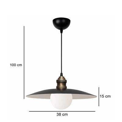 GLOBOSTAR® STUDY 204-0175 Μοντέρνο Κρεμαστό Φωτιστικό Οροφής με Ντουί 1 x E27 AC 220-240V IP20 - Μπρούτζινο & Μαύρο - Μ31 x Π31 x Υ27cm