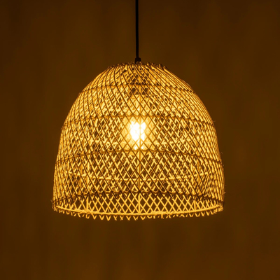 GLOBOSTAR® CESTINO 204-0178 Boho Κρεμαστό Φωτιστικό Οροφής Μονόφωτο 1 x E27 AC 220-240V IP20 Μπεζ - Μ30 x Π30 x Υ25cm