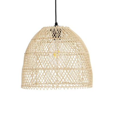 GLOBOSTAR® CESTINO 204-0178 Boho Κρεμαστό Φωτιστικό Οροφής Μονόφωτο 1 x E27 AC 220-240V IP20 Μπεζ - Μ30 x Π30 x Υ25cm