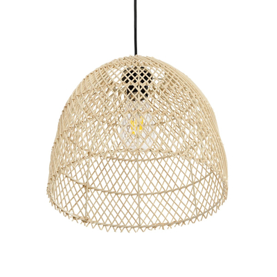 GLOBOSTAR® CESTINO 204-0178 Boho Κρεμαστό Φωτιστικό Οροφής Μονόφωτο 1 x E27 AC 220-240V IP20 Μπεζ - Μ30 x Π30 x Υ25cm