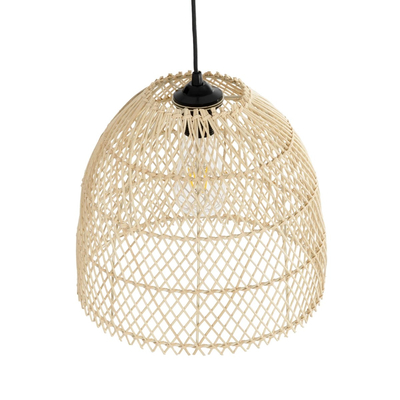 GLOBOSTAR® CESTINO 204-0178 Boho Κρεμαστό Φωτιστικό Οροφής Μονόφωτο 1 x E27 AC 220-240V IP20 Μπεζ - Μ30 x Π30 x Υ25cm