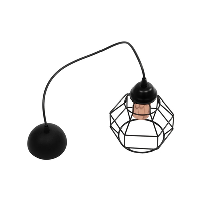 GLOBOSTAR® BUR 204-0180 Μοντέρνο Κρεμαστό Φωτιστικό Οροφής Μονόφωτο 1 x E27 AC 220-240V IP20 Μαύρο - Μ16 x Π16 x Υ19cm