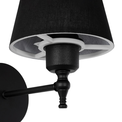 GLOBOSTAR® ELEGANTE 204-0185 Μοντέρνο Φωτιστικό Τοίχου - Απλίκα με Ντουί 1 x E27 AC 220-240V IP20 - Μαύρο - Μ14 x Π22 x Υ24cm